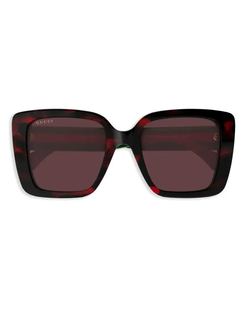 Gucci Sonnenbrille mit ikonischem Web-Detail - Braun Braun