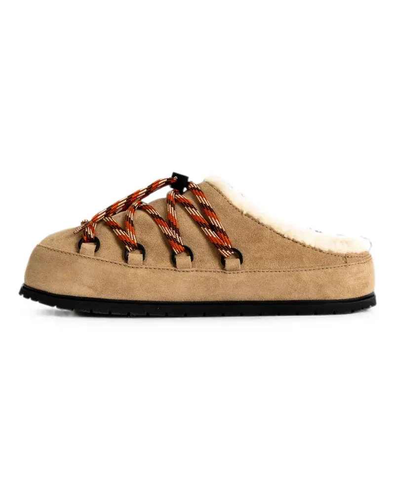 Prada shearling-lined suede mules - Nude Nude