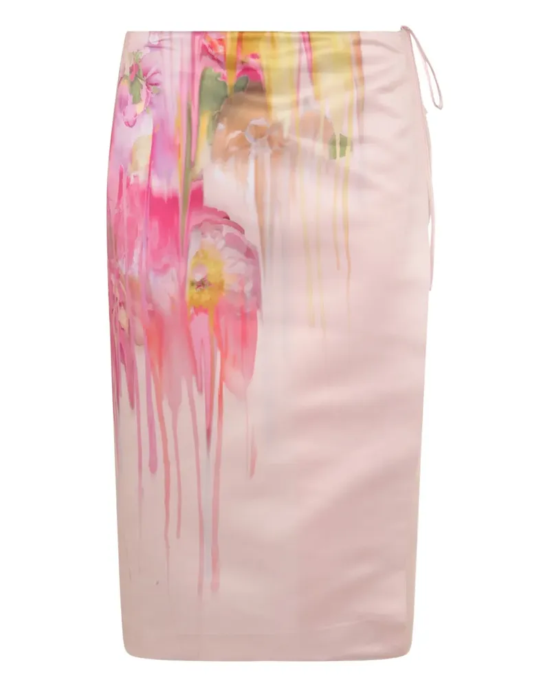Blumarine Midirock im Satin-Look - Rosa Rosa