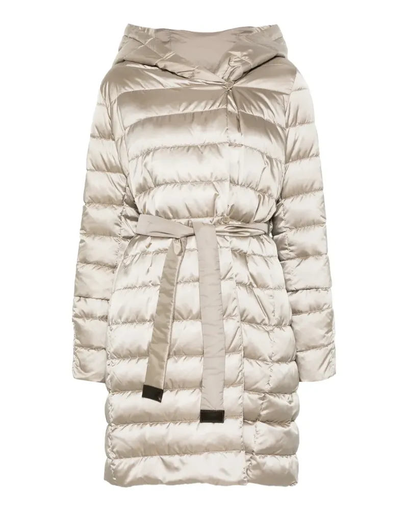 Max Mara Wendbare Daunenjacke aus wasserabweisendem Satin in Schwarz - Nude Nude