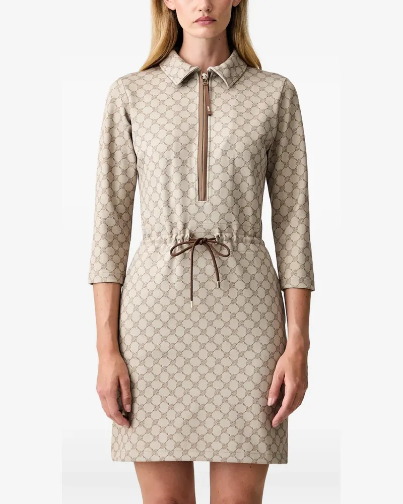 JOOP! monogram-print drawstring-waist mini dress - Nude Nude