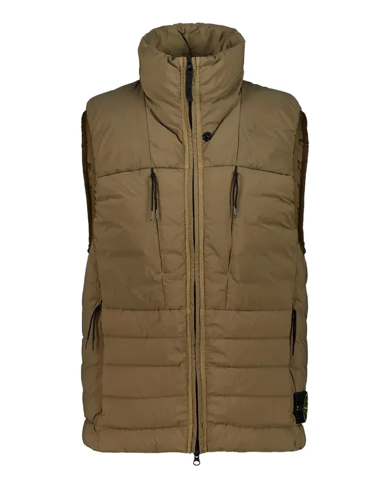 Stone Island Gesteppte Weste mit Stehkragen - Braun Braun