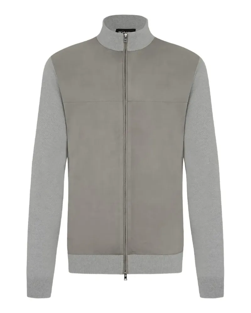 Kiton Sweatshirt mit Wildledereinsätzen - Grau Grau