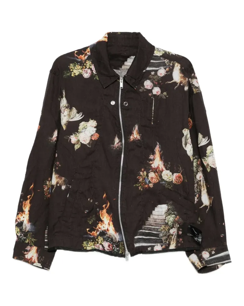Undercover floral-print bomber jacket - Braun Braun