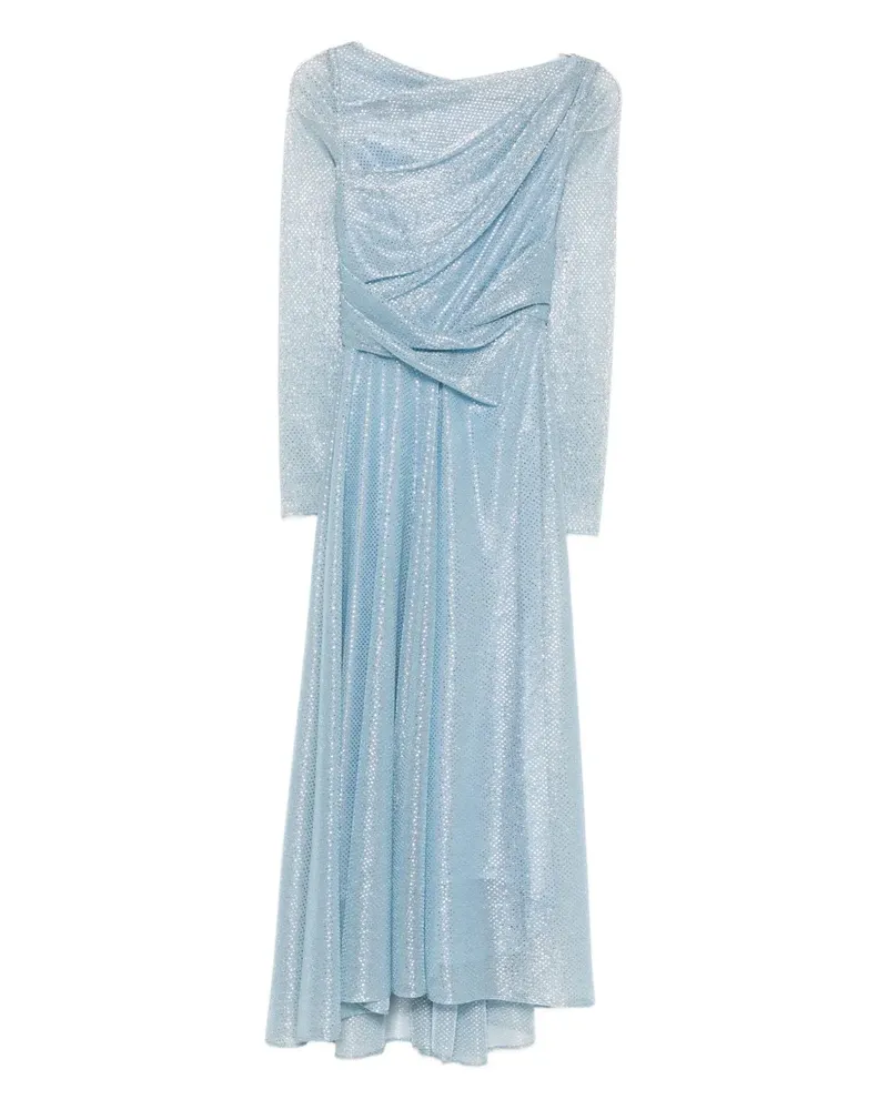 Talbot Runhof Drapiertes Kleid mit langen Ärmeln - Blau Blau