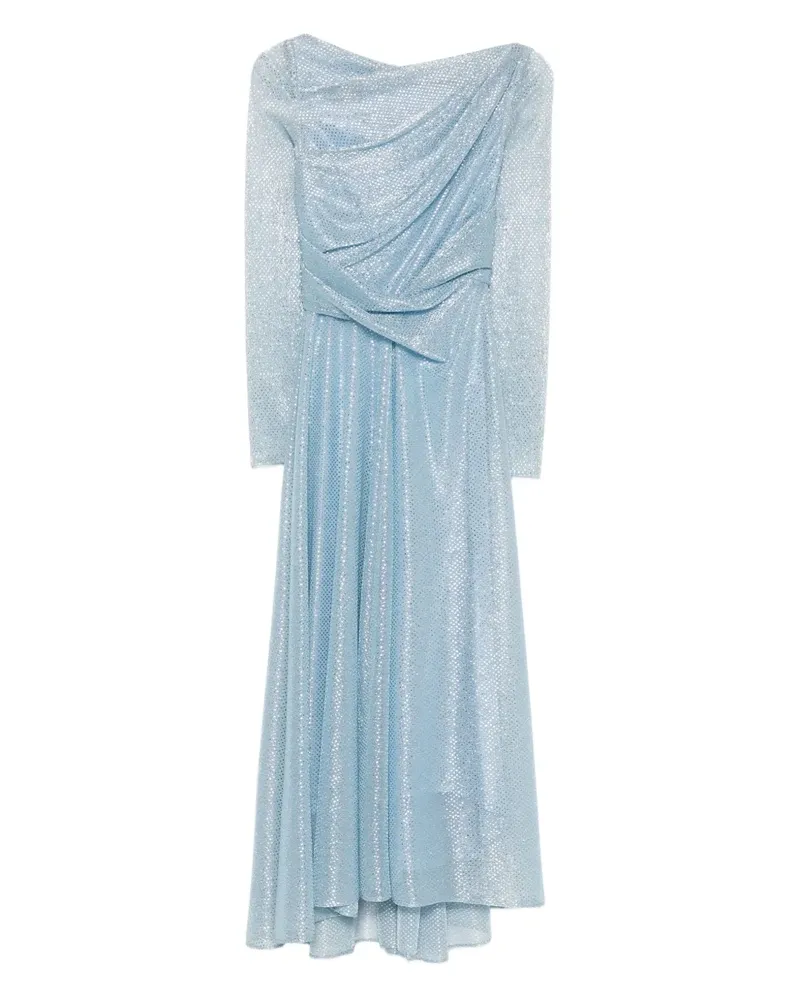 Talbot Runhof Drapiertes Kleid mit langen Ärmeln - Blau Blau