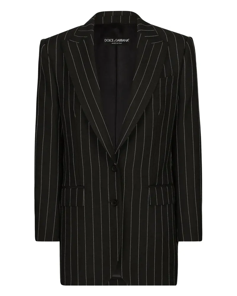 Dolce & Gabbana pinstripe padded-shoulder blazer - Schwarz Schwarz