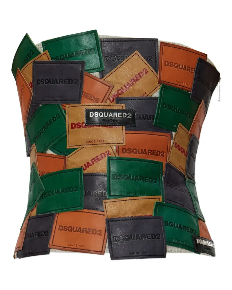 Dsquared2 x Better schulterfreies Patchwork-Top - Grün Grün