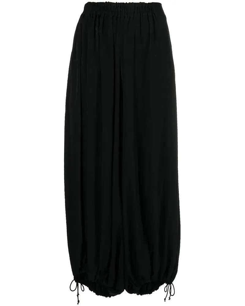 Yohji Yamamoto Cropped-Tapered-Hose - Schwarz Schwarz
