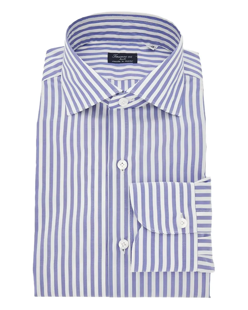 Finamore 1925 Gestreiftes Hemd - Blau Blau