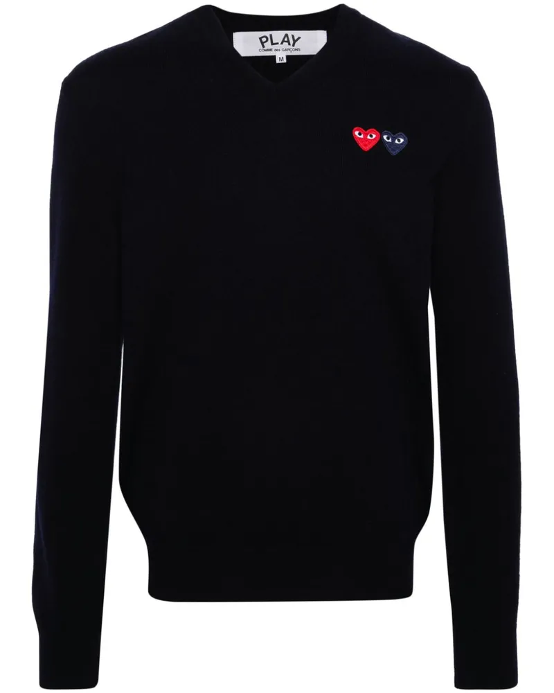 Comme des Garçons Pullover mit Herz-Patch - Blau Blau