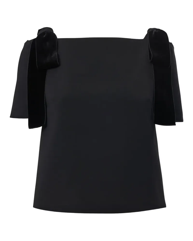 Carolina Herrera New York short-sleeve bows-detail blouse - Schwarz Schwarz