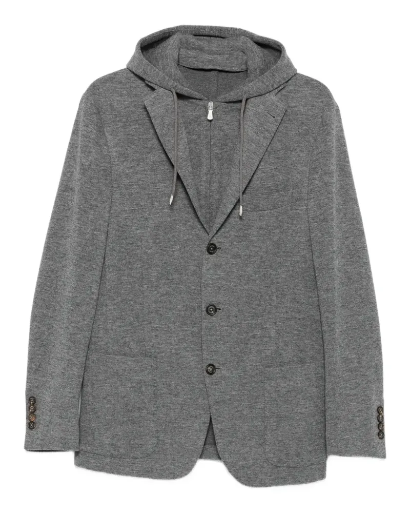 Eleventy Jacke mit Kapuze - Grau Grau