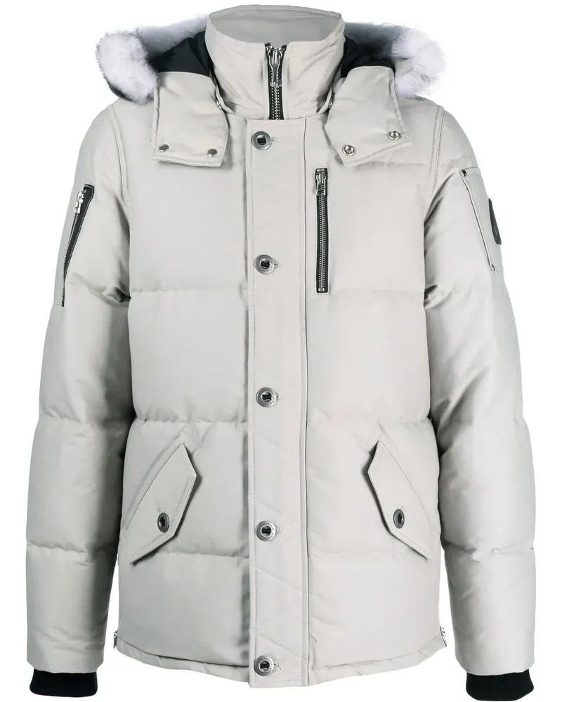 Moose Knuckles Gefütterter Parka mit Faux Fur - Grau Grau