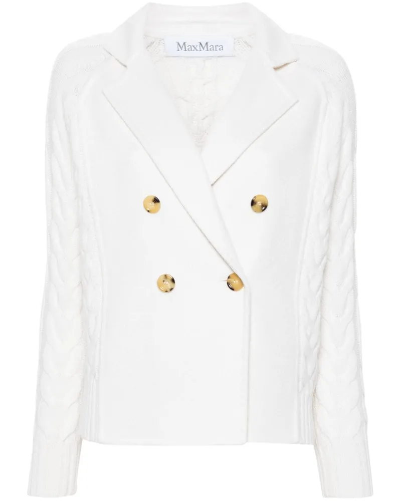Max Mara Doppelreihige Micio Jacke - Weiß Weiß