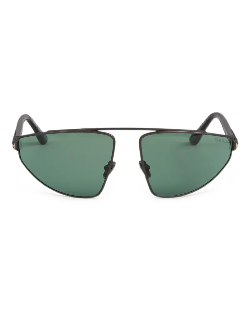 Tom Ford Sonnenbrille mit geometrischem Gestell - Grau Grau