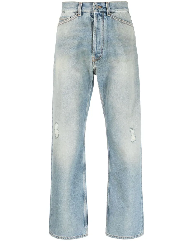 Palm Angels Gerade Jeans im Distressed-Look - Blau Blau