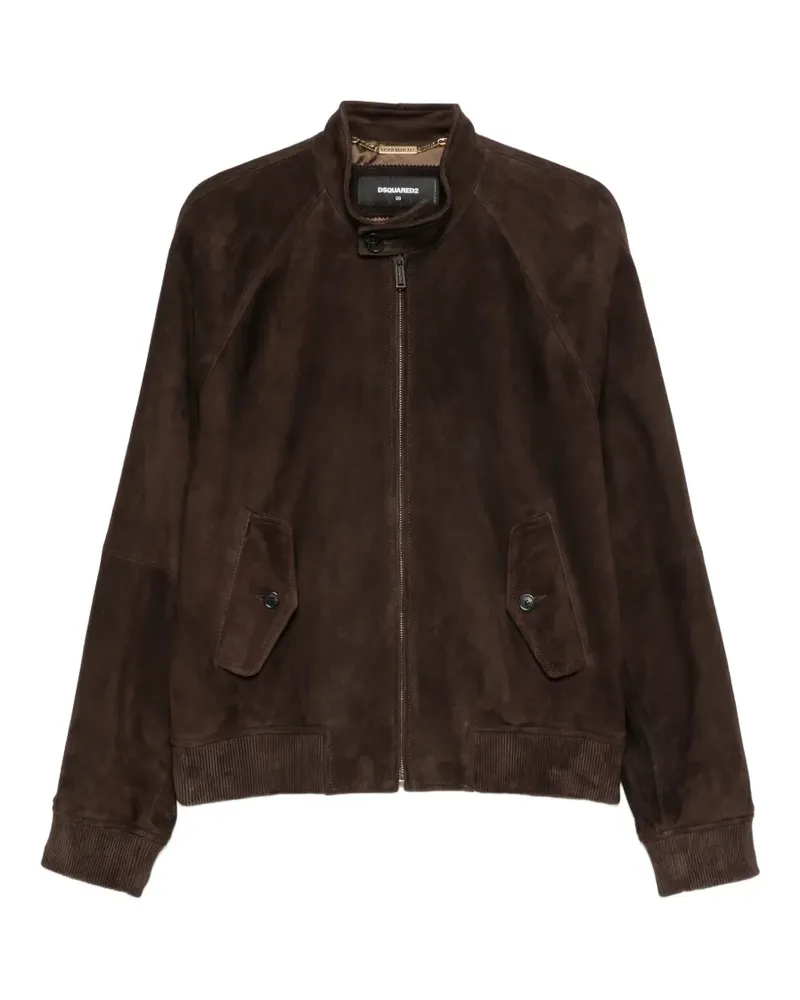 Dsquared2 button-collar suede jacket - Braun Braun