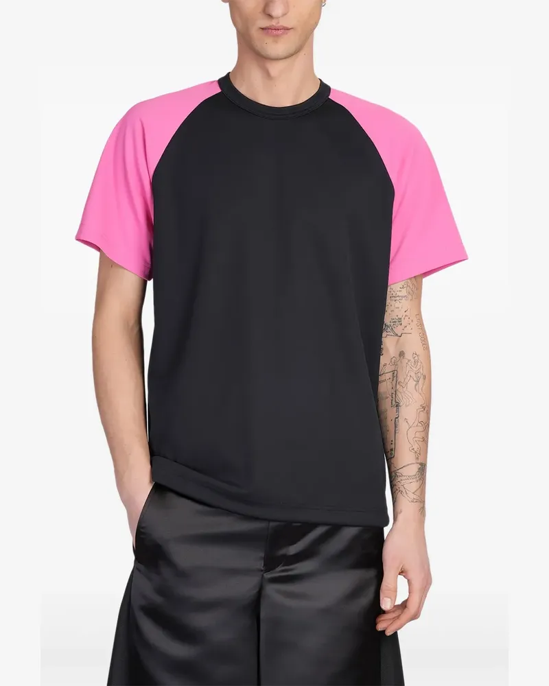 Comme des Garçons Zweifarbiges T-Shirt - Schwarz Schwarz