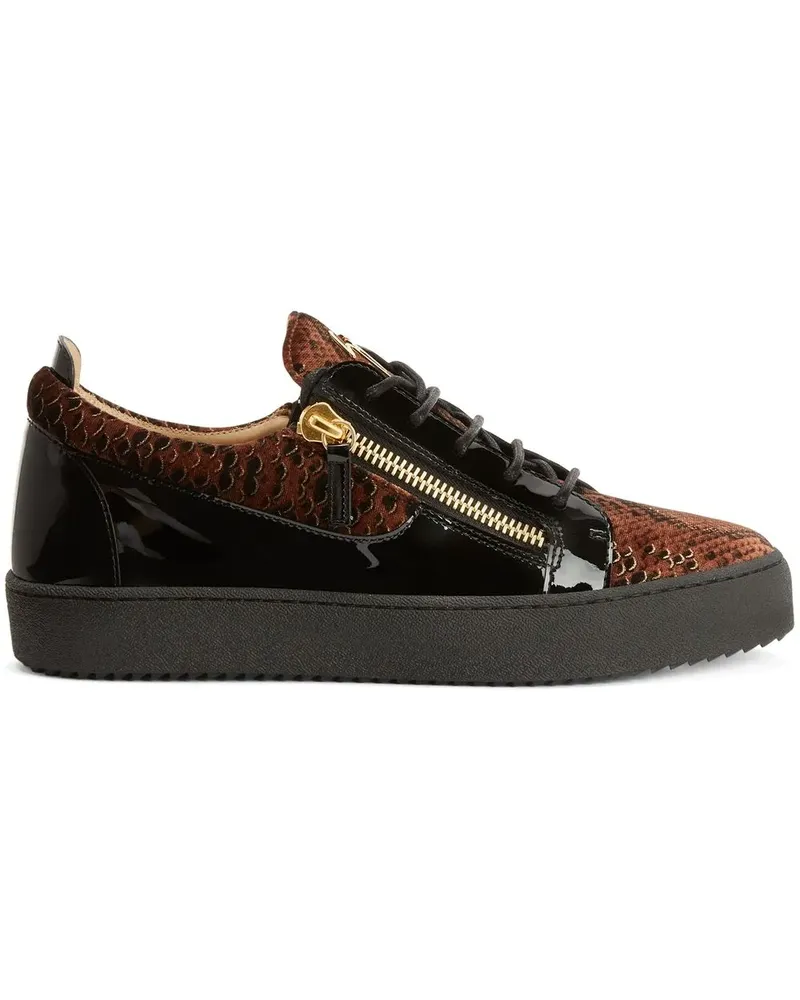 Giuseppe Zanotti Frankie Sneakers mit Schlangen-Optik - Braun Braun