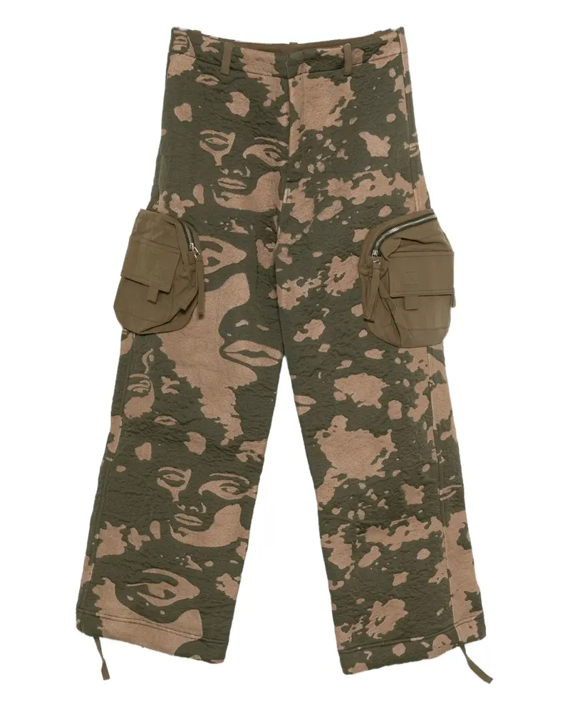 KidSuper camouflage-pattern cargo trousers - Grün Grün