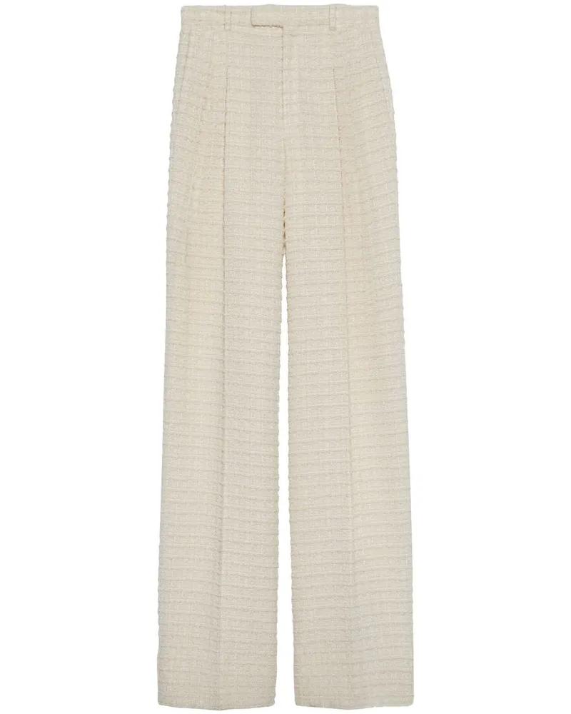 Gucci Tweedhose mit hohem Bund Nude