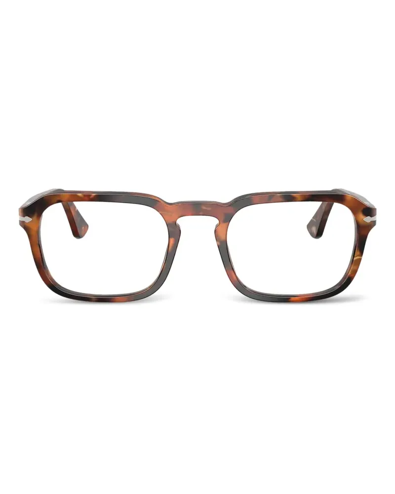Persol Eckige Brille in Schildpattoptik - Braun Braun