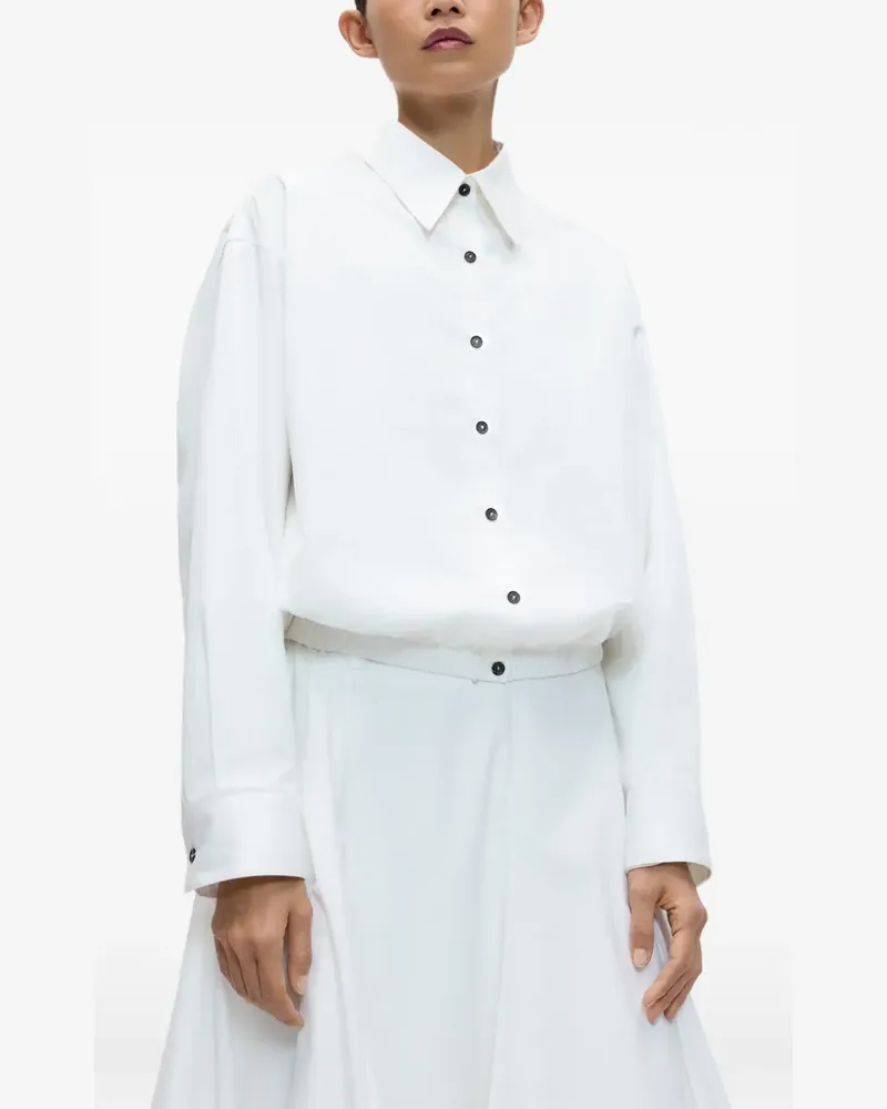CORDERA Oversized-Hemd mit elastischem Saum - Weiß Weiß