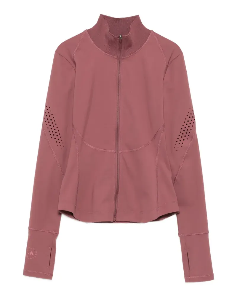 adidas x Stella McCartney perforiertes T-Shirt mit Reißverschluss - Rosa Rosa