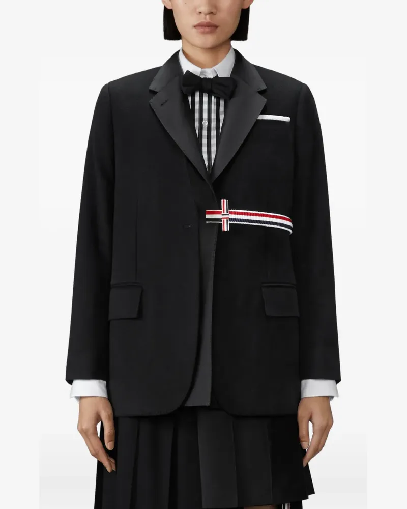 Thom Browne 2-in-1 Sportmantel aus Kaschmir und Seide - Schwarz Schwarz