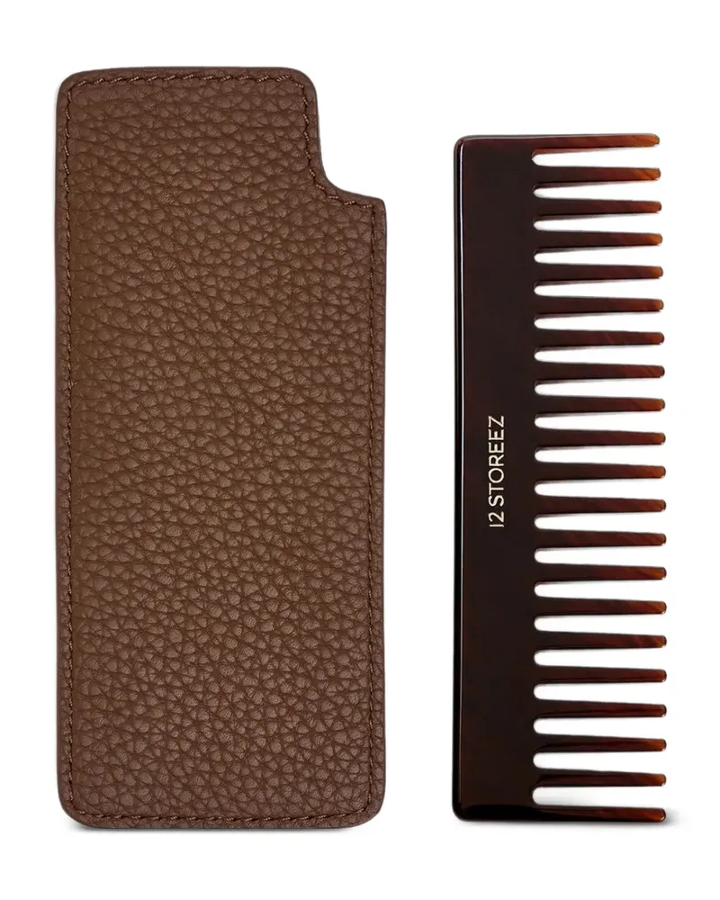12 STOREEZ Kamm mit Schildpattmuster - Braun Braun