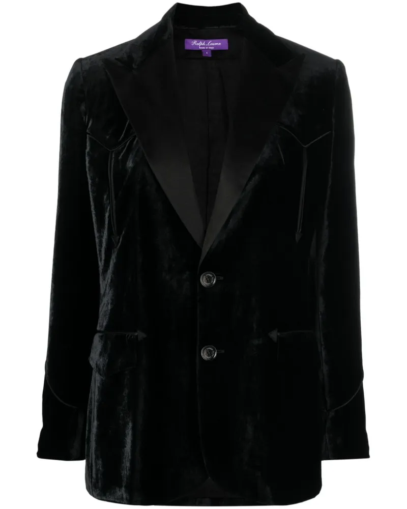 Ralph Lauren Blazer mit Satinborten - Schwarz Schwarz