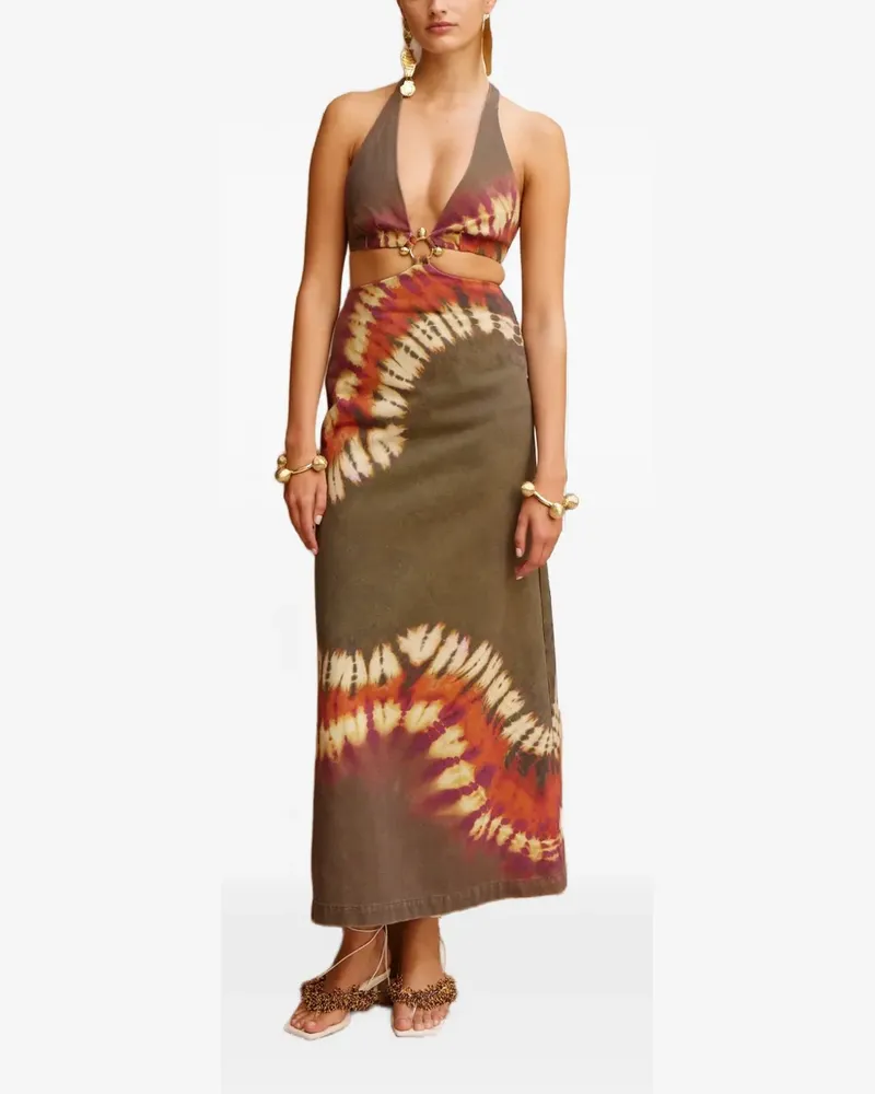 ALEMAIS Midikleid in Batik-Optik - Grün Grün