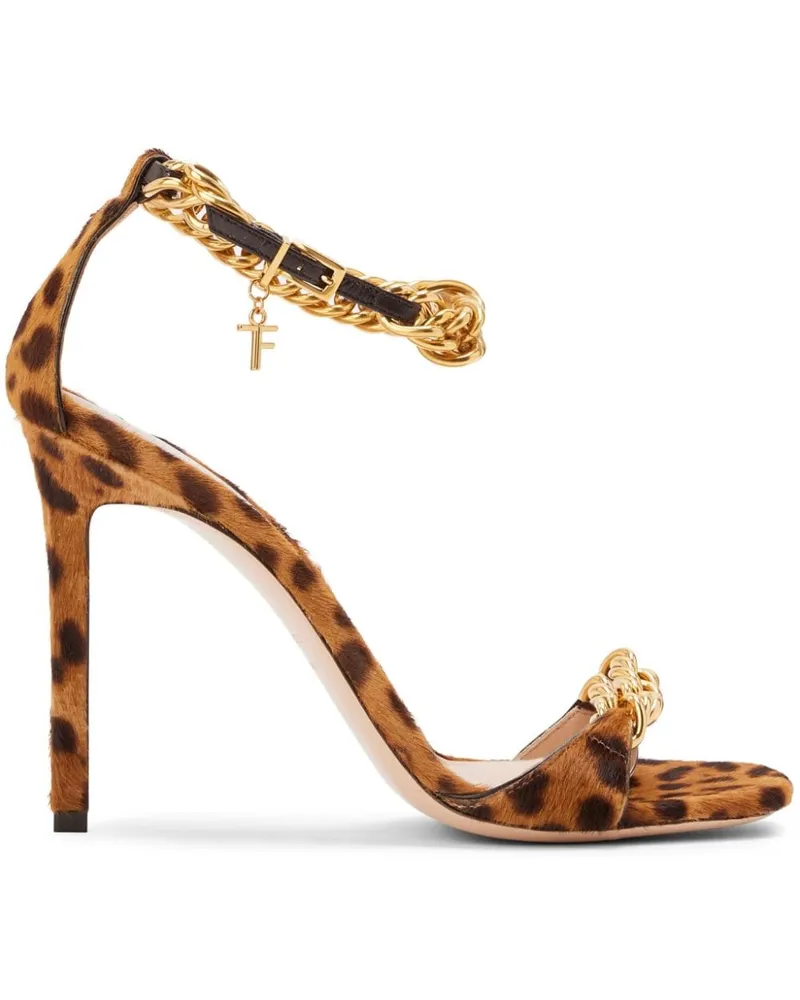 Tom Ford Zenith Sandalen mit Kalbshaar 105mm - Braun Braun