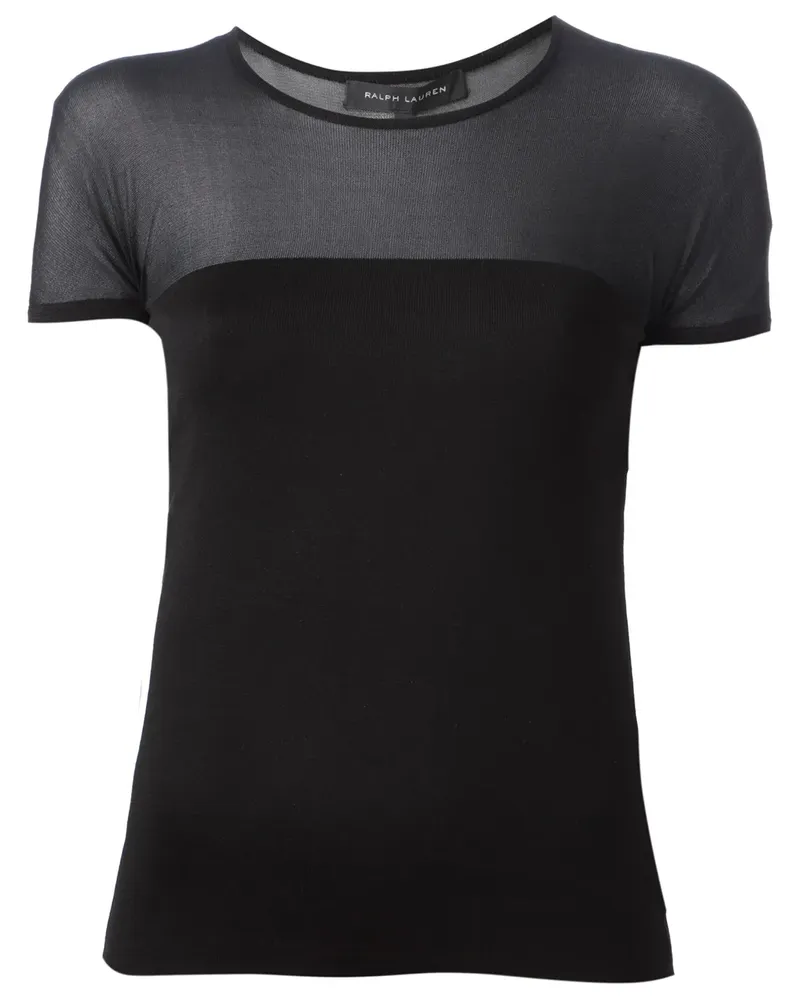Ralph Lauren T-Shirt mit semi-transparentem Einsatz - Schwarz Schwarz
