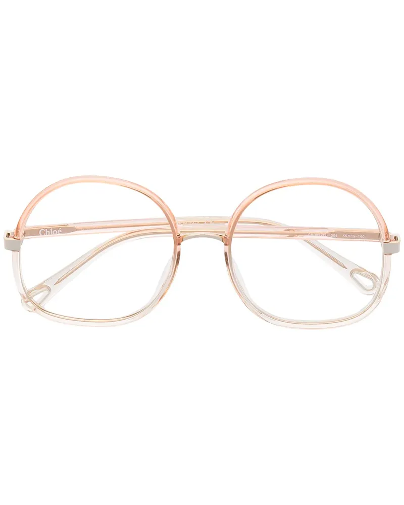 Chloé Runde Brille mit transparentem Gestell - Orange Orange