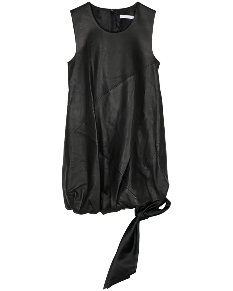 Helmut Lang Ballon-Minikleid aus Leder - Schwarz Schwarz