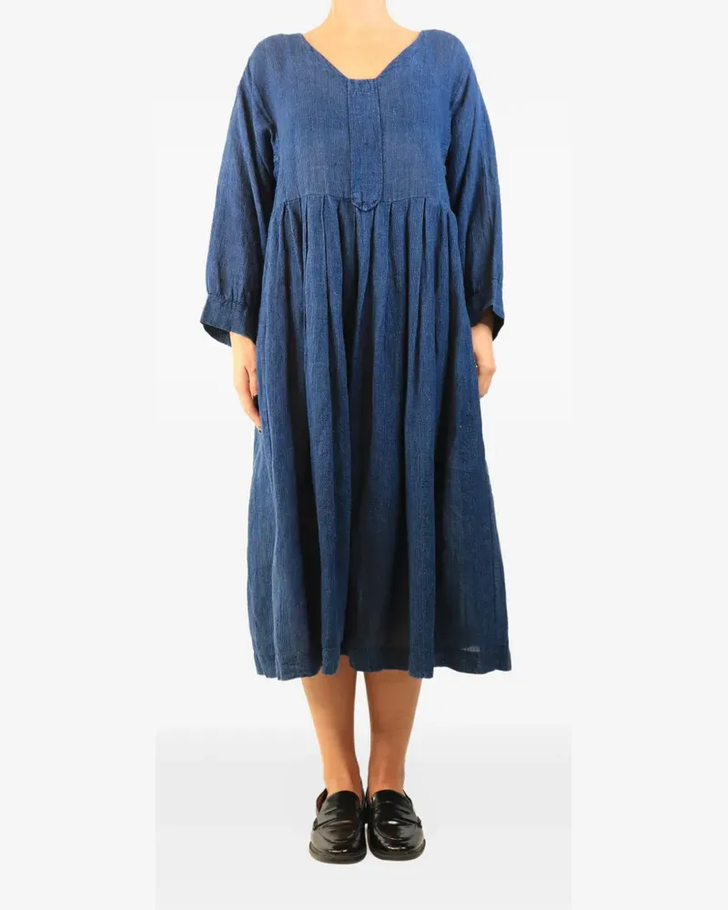 dosa long-sleeve pleated midi dress - Blau Blau