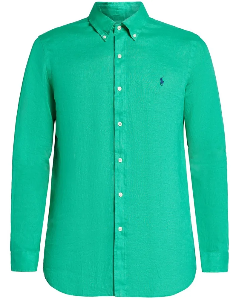 Ralph Lauren Leinenhemd mit Polo Pony - Grün Grün