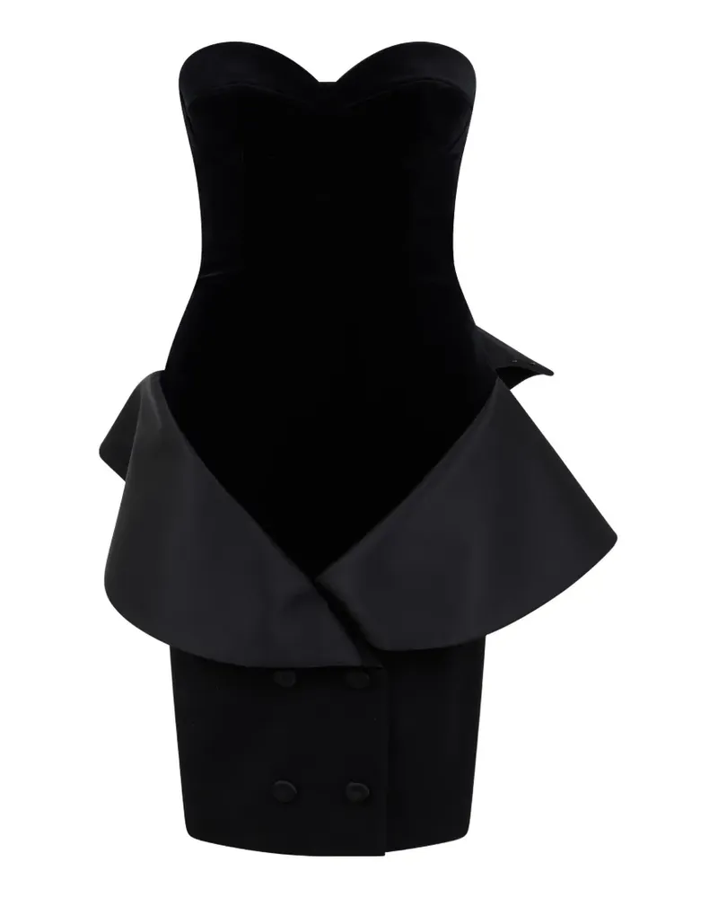 Moschino sweetheart-neck draped mini dress - Schwarz Schwarz