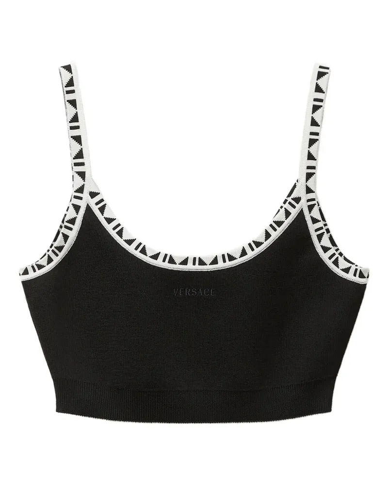 Versace viscose-blend jacquard crop top - Schwarz Schwarz