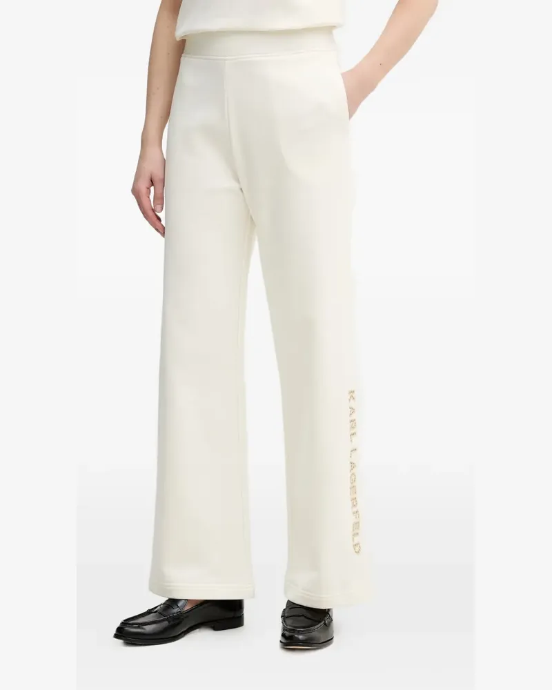 Karl Lagerfeld Weite Hose mit Logo-Stickerei - Nude Nude