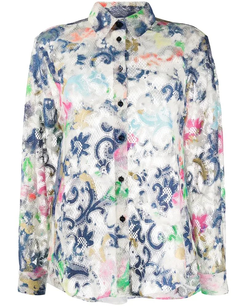 Moschino Hemd mit Blumenmuster - Weiß Weiß