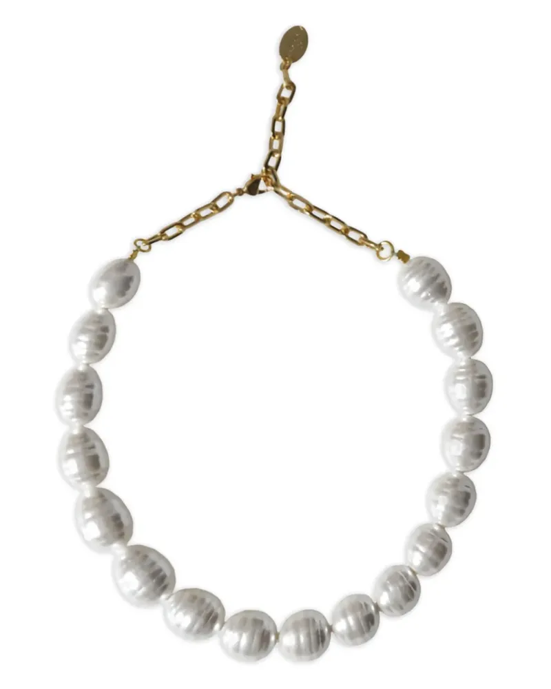 Alevì pearl-effect chain necklace - Weiß Weiß