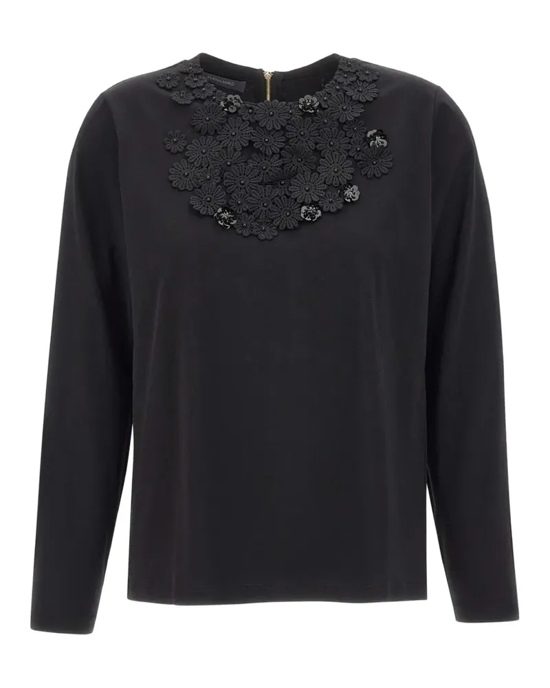 Elena Mirò sequin-embroidered T-shirt - Schwarz Schwarz