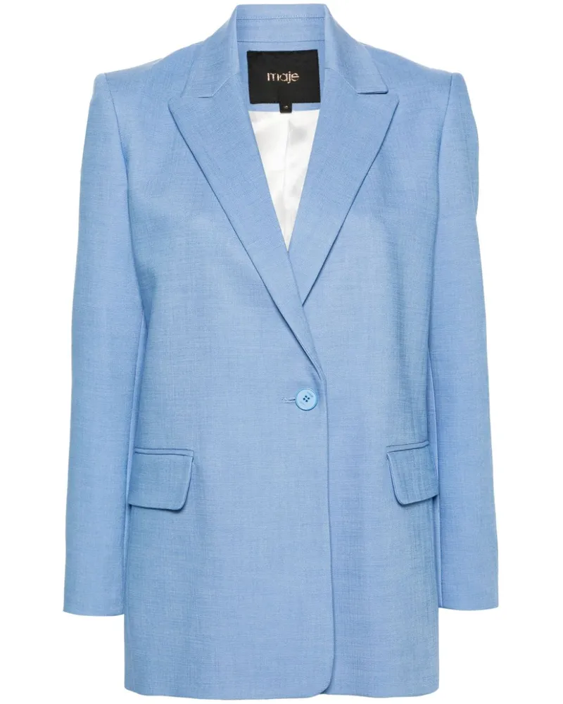 Maje Einreihiger Blazer mit steigendem Revers Blau