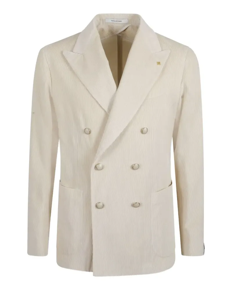 Tagliatore double-breasted corduroy blazer - Nude Nude