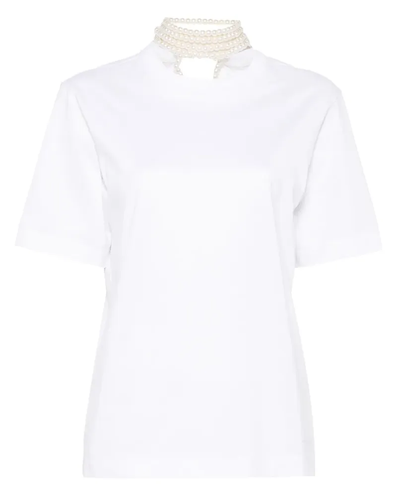 Carven T-Shirt mit Kunstperlen - Weiß Weiß