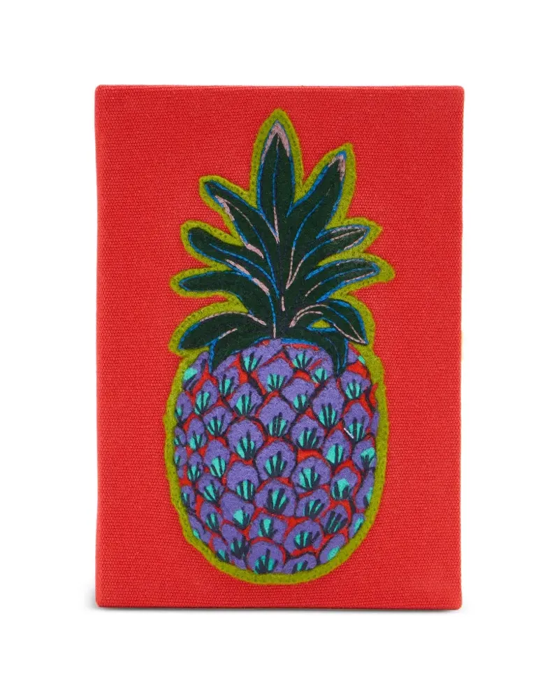 Olympia Le-Tan pineapple-embroidery clutch bag - Rot Rot