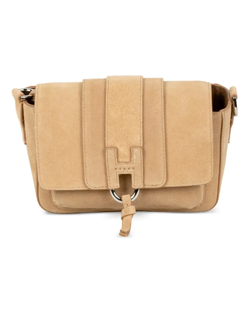Hogan Trend Flap suede shoulder bag - Nude Nude